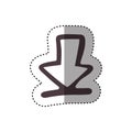 sticker hand drawing symbol arrow down icon