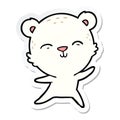 sticker of a happy cartoon polar bear dancing Royalty Free Stock Photo