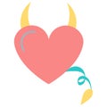 Sticker heart, demon for the holiday Valentine`s Day