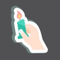 Sticker Holding Candle. suitable for Hand Actions symbol. simple design editable. design template vector. simple symbol Royalty Free Stock Photo