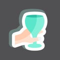 Sticker Holding Wine Goblet. suitable for Hand Actions symbol. simple design editable. design template vector. simple symbol Royalty Free Stock Photo