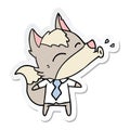 sticker of a howling wolf boss cartoon