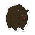 sticker of a huge black bear cartoon