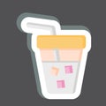 Sticker Iced Coffee. related to Coffee symbol. simple design editable. simple illustration