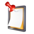 Sticker icon, pinned empty white note paper Royalty Free Stock Photo