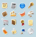 Sticker icons for business and finance Royalty Free Stock Photo