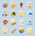 Sticker icons for business and finance Royalty Free Stock Photo