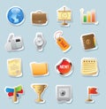 Sticker icons for business and finance Royalty Free Stock Photo