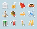 Sticker icons for industry Royalty Free Stock Photo