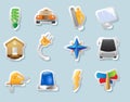 Sticker icons for industry Royalty Free Stock Photo