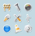 Sticker icons for industry Royalty Free Stock Photo