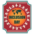 Sticker Inclusion Day Royalty Free Stock Photo