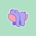 Sticker koala sleeping beauty on the pillow