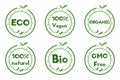 Sticker, label, badge and logo for eco, bio, organic and natural products. Ecology icon. Royalty Free Stock Photo