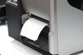 Sticker label printer for barcode Royalty Free Stock Photo