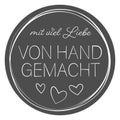 handmade with love sticker with German text Royalty Free Stock Photo