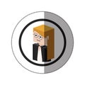 Sticker lego with portrait female judge with glasses