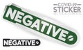 Sticker like Blood Vial for Negative Diagnosis for COVID-19, Vector Illustration Royalty Free Stock Photo