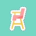 Sticker line cut Baby Chair. suitable for Baby symbol. simple design editable. design template vector. simple symbol illustration Royalty Free Stock Photo