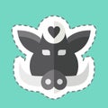 Sticker line cut Boar. related to Animal symbol. simple design editable. simple illustration Royalty Free Stock Photo