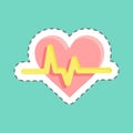 Sticker line cut Cardiogram. suitable for education symbol. simple design editable. design template vector. simple illustration Royalty Free Stock Photo