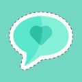 Sticker line cut Chat bubble. suitable for Wedding symbol. simple design editable. design template vector. simple symbol Royalty Free Stock Photo