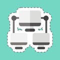 Sticker line cut Connection Computer. related to Communication symbol. Communication. simple design editable. simple illustration Royalty Free Stock Photo