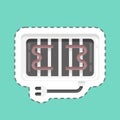 Sticker line cut Electric Grill. suitable for Kitchen Appliances symbol. simple design editable. design template vector. simple Royalty Free Stock Photo