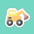 Sticker line cut Escavator. suitable for Education symbol. simple design editable. design template vector. simple illustration