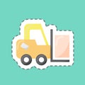 Sticker line cut Forklift. suitable for Education symbol. simple design editable. design template vector. simple illustration Royalty Free Stock Photo