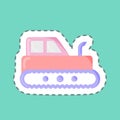 Sticker line cut Industrial Tractor. suitable for Education symbol. simple design editable. design template vector. simple Royalty Free Stock Photo