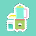 Sticker line cut Juicer. suitable for Kitchen Appliances symbol. simple design editable. design template vector. simple Royalty Free Stock Photo