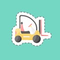 Sticker line cut Lifter Truck. suitable for education symbol. simple design editable. design template vector. simple illustration Royalty Free Stock Photo