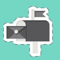 Sticker line cut Mail Box. related to Post Office symbol. simple design editable. simple illustration Royalty Free Stock Photo