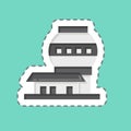 Sticker line cut Mauna Kea Observatories. related to Hawaii symbol. simple design editable. vector Royalty Free Stock Photo