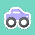 Sticker line cut Monster Truck. suitable for Education symbol. simple design editable. design template vector. simple illustration Royalty Free Stock Photo