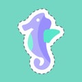 Sticker line cut Sea Horse. suitable for Sea symbol. simple design editable. design template vector. simple symbol illustration Royalty Free Stock Photo