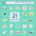 Sticker line cut Set Hobby. suitable for education symbol. simple design editable. design template vector. simple illustration Royalty Free Stock Photo