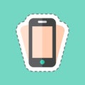 Sticker line cut Smartphone Shake. suitable for web interface symbol. simple design editable. design template vector. simple Royalty Free Stock Photo