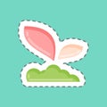 Sticker line cut Sprout 2. related to Flora symbol. simple illustration. plant. Oak. leaf. rose Royalty Free Stock Photo