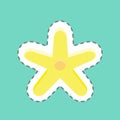 Sticker line cut Starfish. suitable for seafood symbol. simple design editable. design template vector. simple illustration Royalty Free Stock Photo