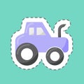 Sticker line cut Tractor. suitable for Education symbol. simple design editable. design template vector. simple illustration Royalty Free Stock Photo