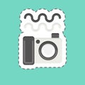 Sticker line cut Underwater Photography. related to Photography symbol. simple design editable. simple illustration