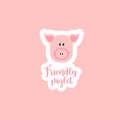 Sticker logo Sticker logo Friendly piglet