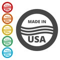 Sticker - Made in USA - Vector illustration