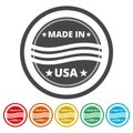 Sticker - Made in USA - Vector illustration