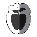 sticker monochrome apple fruit icon