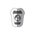 sticker monochrome silhouette glass disposable for hot drinks with lid
