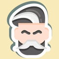 Sticker Mustache And Beard. suitable for Barbershop symbol. simple design editable. design template vector. simple illustration