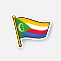 Sticker national flag of the Comoros Royalty Free Stock Photo